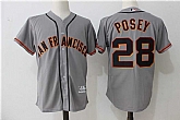 San Francisco Giants #28 Buster Posey Gray Alternate New Cool Base Jersey,baseball caps,new era cap wholesale,wholesale hats